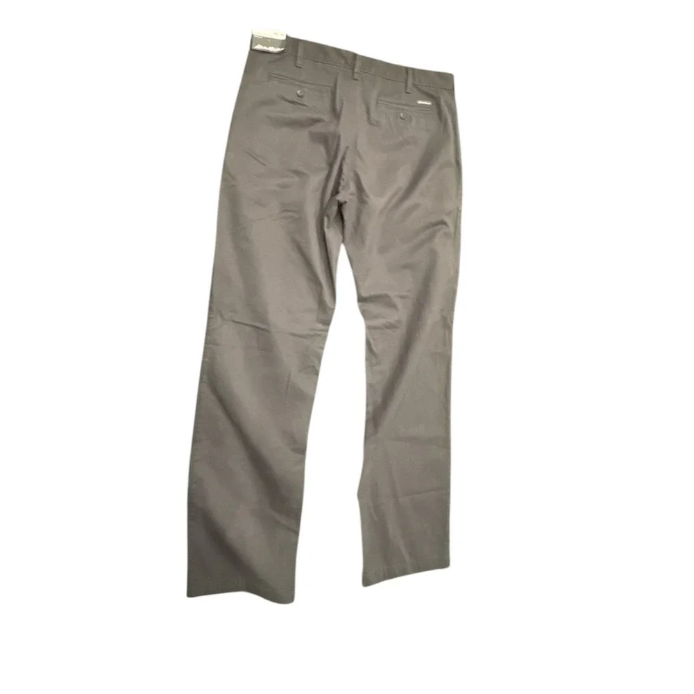 Eddie Bauer Mens Chino Pants 36x36 Gray Charcoal Classic Straight 100 Cotton NWT